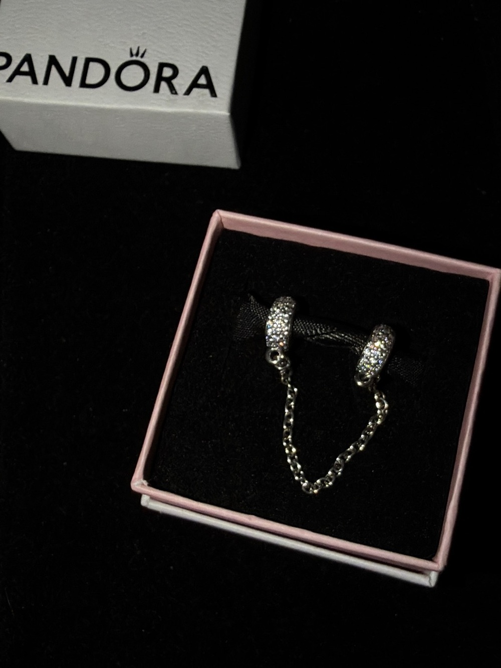 Sparkling Pavé Safety Chain Charm